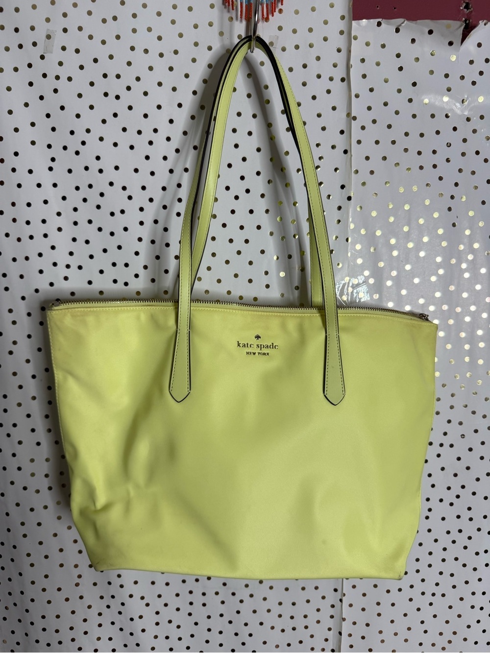 kate spade lemon lime leather tote